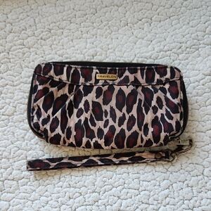 Travelon Animal Leopard Print Canvas Muticomartment Wallet